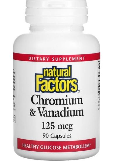 Natural Factors Chromium & Vanadium 125 mcg 90 Capsules resmi