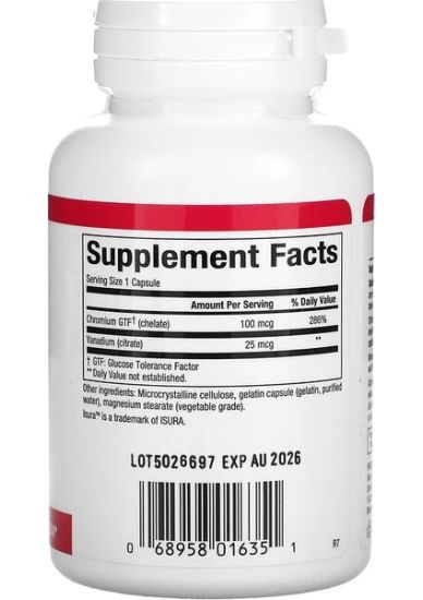 Natural Factors Chromium & Vanadium 125 mcg 90 Capsules resmi